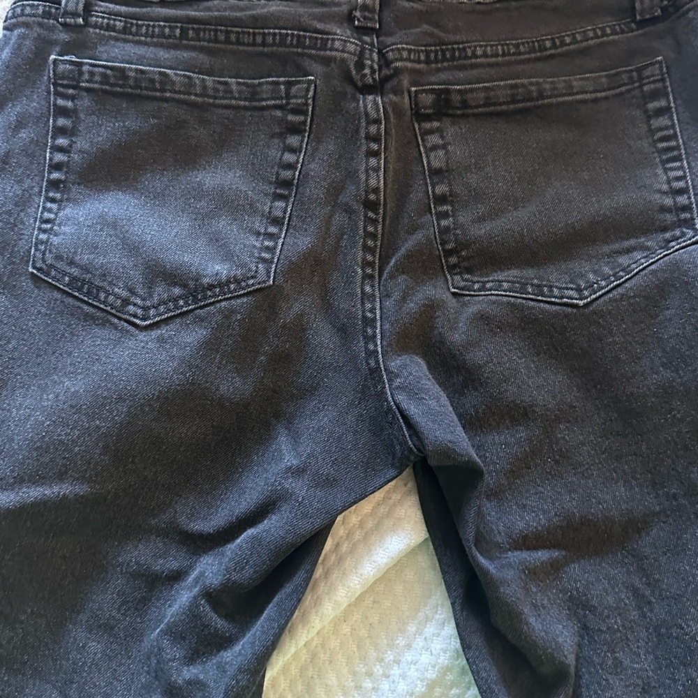 Black Low Rise Distressed Bootcut Jeans - Picture 6 of 8